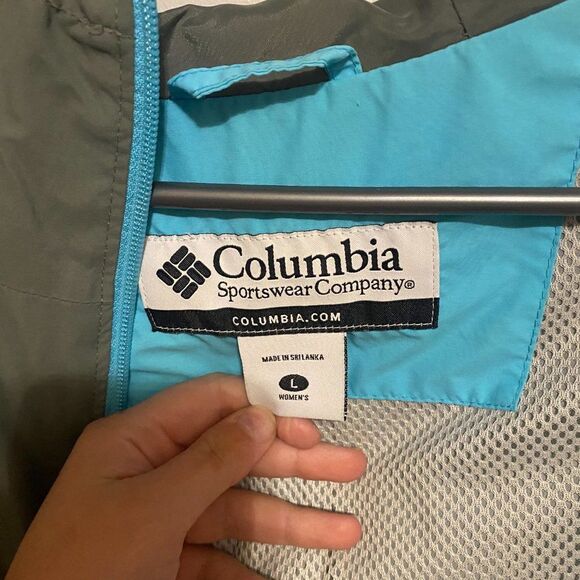 Columbia Blue & Grey Windbreaker Spring Jacket Coat Women's Size‎ Large - Picture 4 of 8